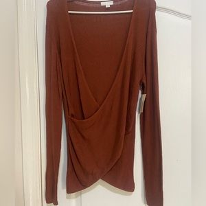Rust-colored sweater top